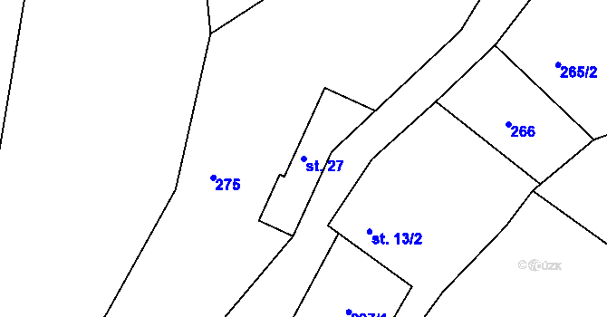 Parcela st. 27 v KÚ Černvír, Katastrální mapa