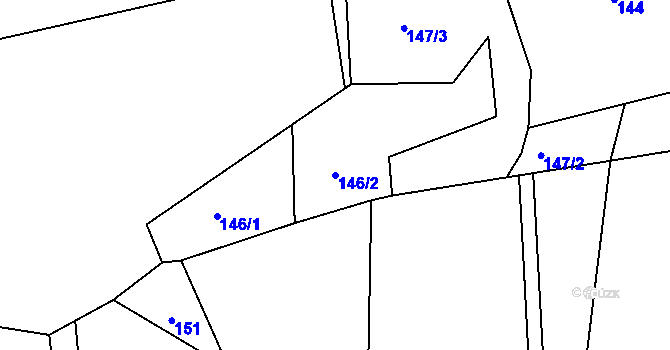 Parcela st. 146/2 v KÚ Černvír, Katastrální mapa