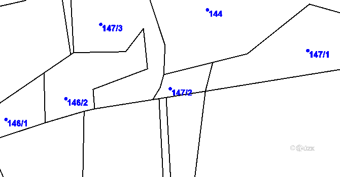 Parcela st. 147/2 v KÚ Černvír, Katastrální mapa