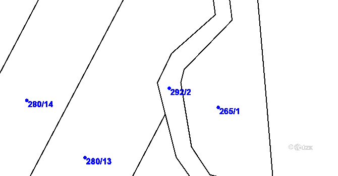 Parcela st. 292/2 v KÚ Černvír, Katastrální mapa
