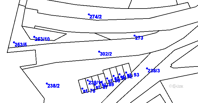 Parcela st. 302/2 v KÚ Černvír, Katastrální mapa