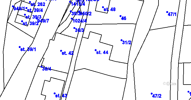 Parcela st. 44 v KÚ Černý Důl, Katastrální mapa