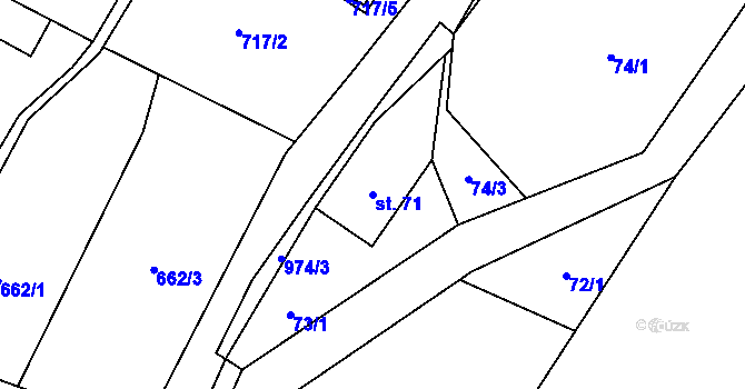 Parcela st. 71 v KÚ Černý Důl, Katastrální mapa