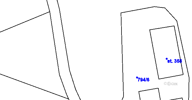 Parcela st. 102/2 v KÚ Černý Důl, Katastrální mapa