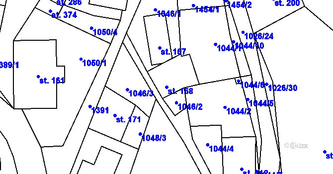 Parcela st. 168 v KÚ Černý Důl, Katastrální mapa
