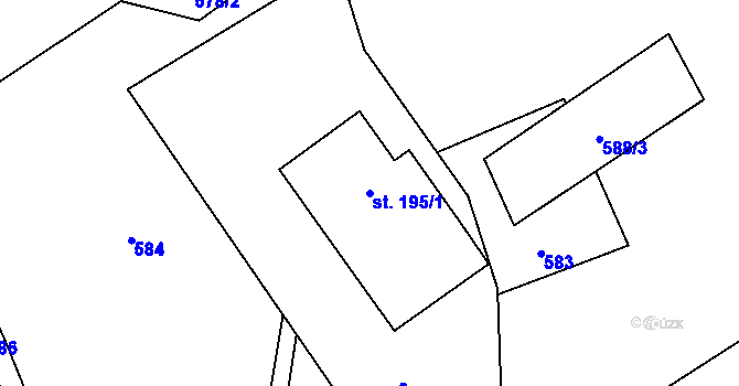 Parcela st. 195/1 v KÚ Černý Důl, Katastrální mapa