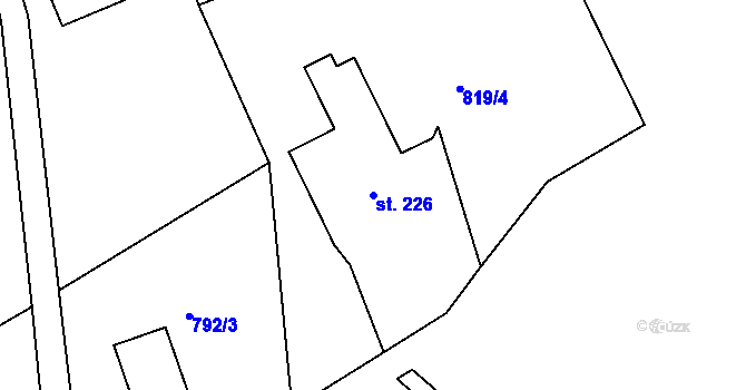 Parcela st. 226 v KÚ Černý Důl, Katastrální mapa