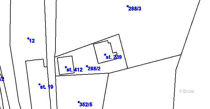 Parcela st. 239 v KÚ Černý Důl, Katastrální mapa