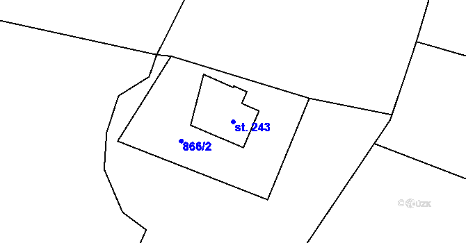 Parcela st. 243 v KÚ Černý Důl, Katastrální mapa