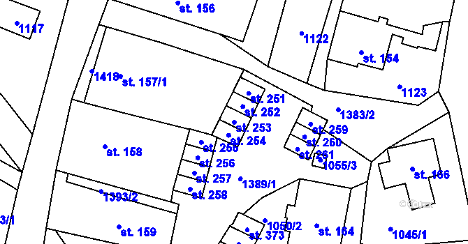 Parcela st. 253 v KÚ Černý Důl, Katastrální mapa