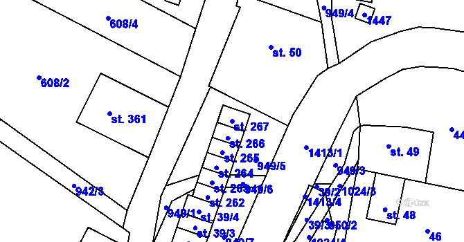 Parcela st. 267 v KÚ Černý Důl, Katastrální mapa