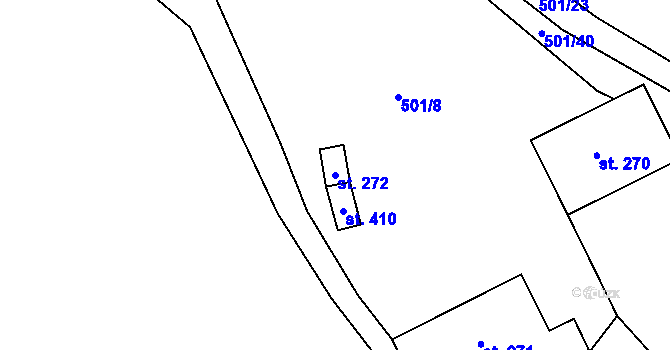 Parcela st. 272 v KÚ Černý Důl, Katastrální mapa