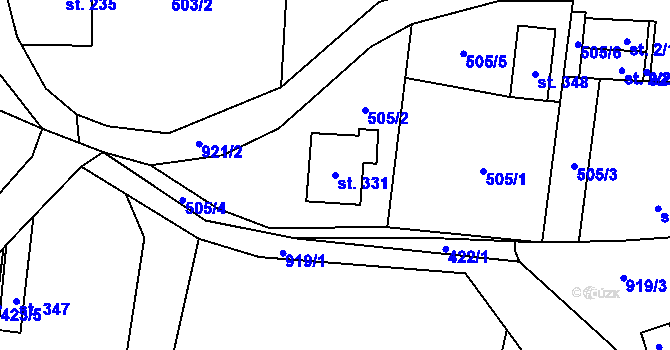 Parcela st. 331 v KÚ Černý Důl, Katastrální mapa