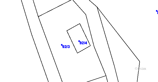 Parcela st. 92/4 v KÚ Černý Důl, Katastrální mapa