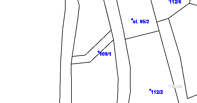 Parcela st. 109/1 v KÚ Černý Důl, Katastrální mapa