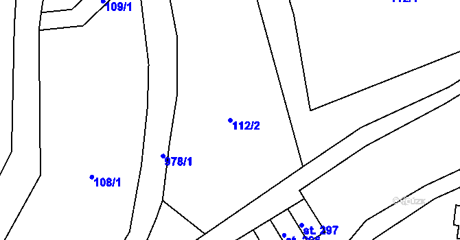 Parcela st. 112/2 v KÚ Černý Důl, Katastrální mapa