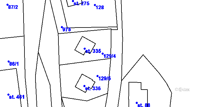 Parcela st. 129/4 v KÚ Černý Důl, Katastrální mapa