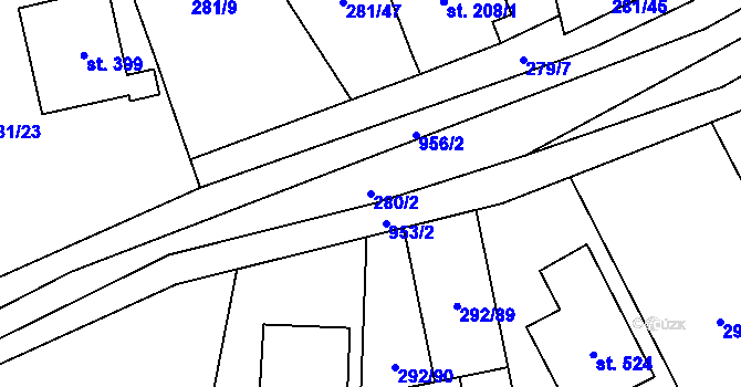 Parcela st. 280/2 v KÚ Černý Důl, Katastrální mapa