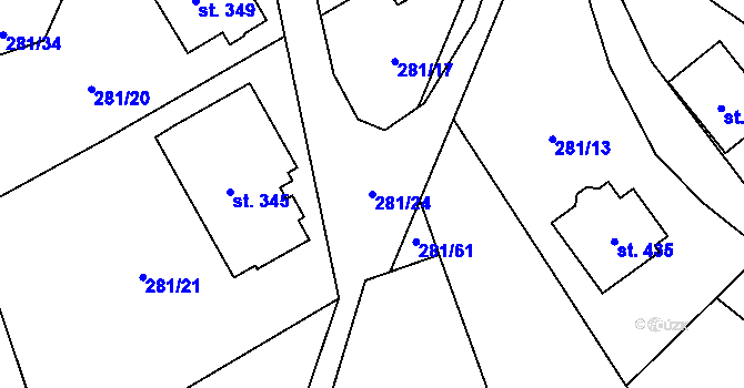 Parcela st. 281/24 v KÚ Černý Důl, Katastrální mapa