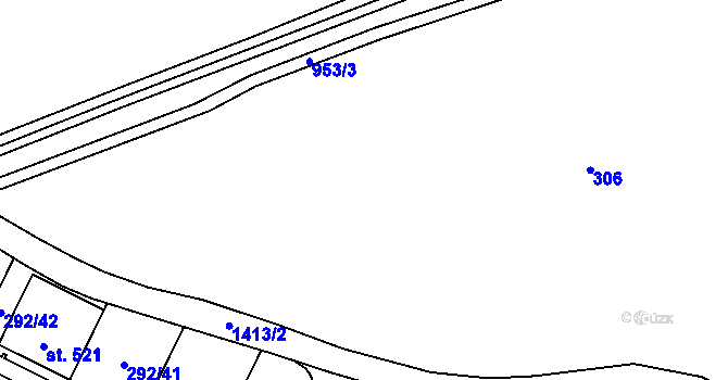 Parcela st. 292/2 v KÚ Černý Důl, Katastrální mapa