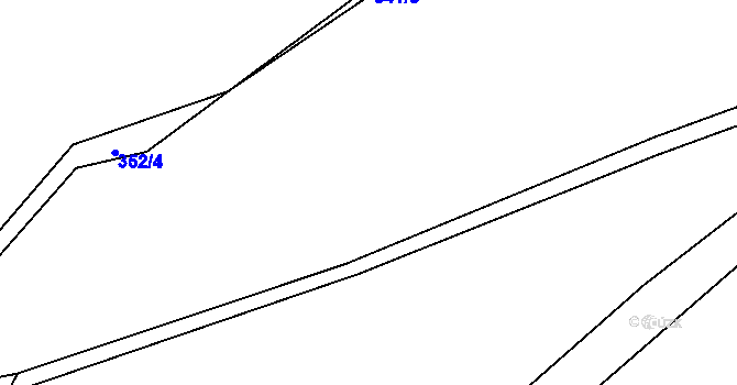 Parcela st. 350/2 v KÚ Černý Důl, Katastrální mapa