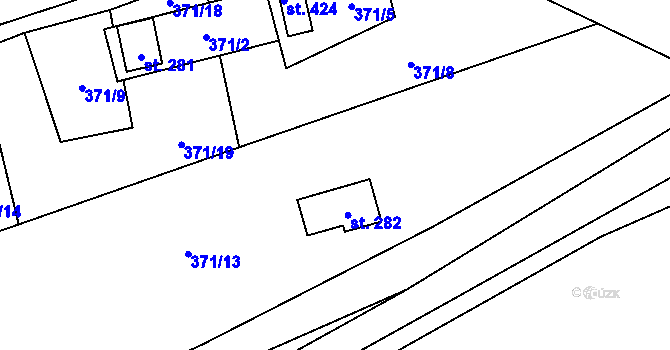 Parcela st. 371/3 v KÚ Černý Důl, Katastrální mapa