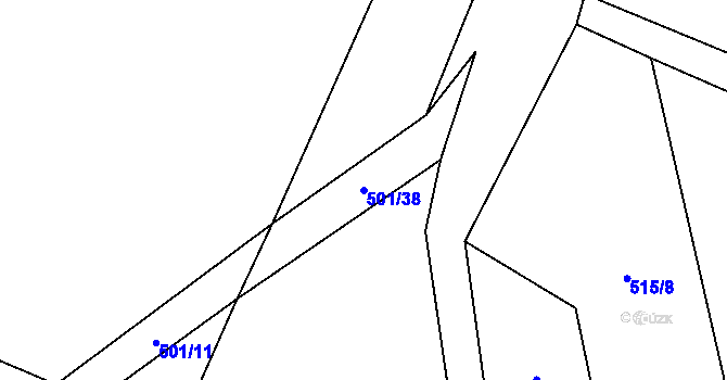 Parcela st. 501/38 v KÚ Černý Důl, Katastrální mapa