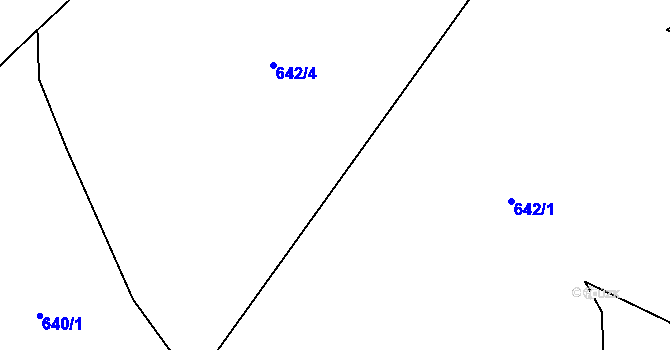Parcela st. 642/2 v KÚ Černý Důl, Katastrální mapa