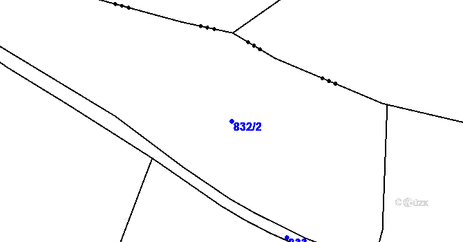 Parcela st. 832/2 v KÚ Černý Důl, Katastrální mapa