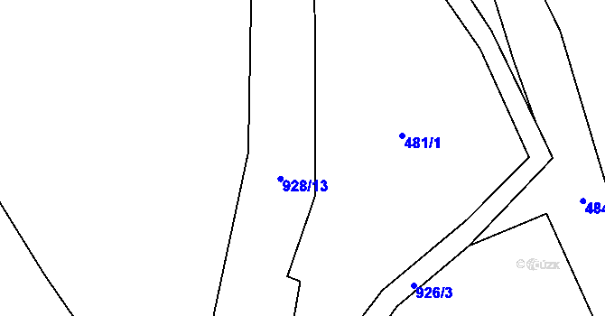 Parcela st. 928/12 v KÚ Černý Důl, Katastrální mapa