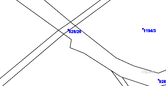 Parcela st. 928/27 v KÚ Černý Důl, Katastrální mapa
