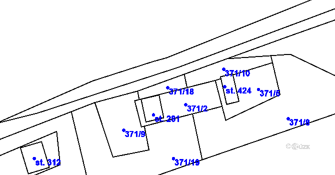 Parcela st. 371/18 v KÚ Černý Důl, Katastrální mapa