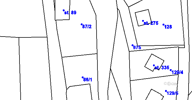 Parcela st. 1019/14 v KÚ Černý Důl, Katastrální mapa