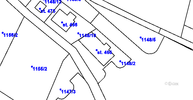 Parcela st. 466 v KÚ Černý Důl, Katastrální mapa