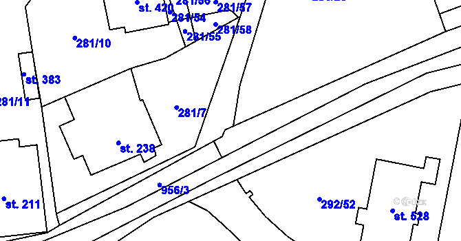 Parcela st. 281/63 v KÚ Černý Důl, Katastrální mapa
