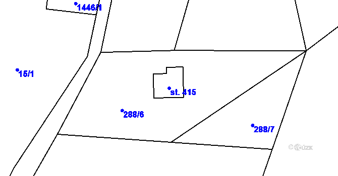 Parcela st. 415 v KÚ Černý Důl, Katastrální mapa