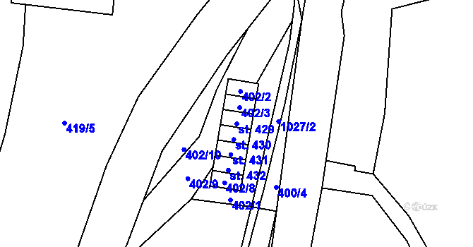 Parcela st. 429 v KÚ Černý Důl, Katastrální mapa