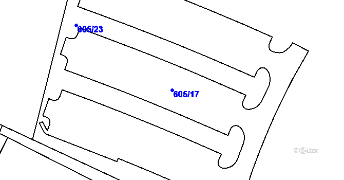 Parcela st. 605/17 v KÚ Černý Důl, Katastrální mapa