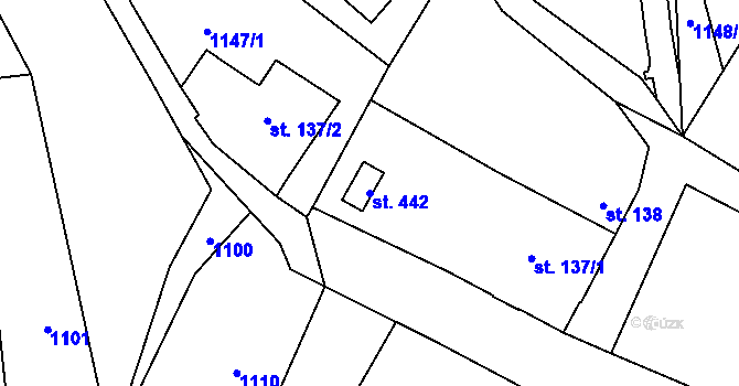 Parcela st. 442 v KÚ Černý Důl, Katastrální mapa
