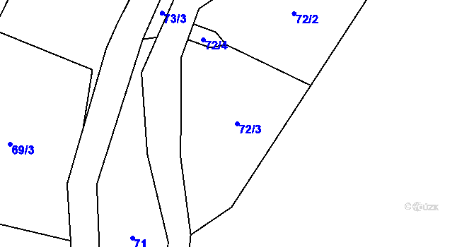 Parcela st. 72/3 v KÚ Černý Důl, Katastrální mapa