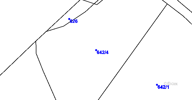 Parcela st. 642/4 v KÚ Černý Důl, Katastrální mapa