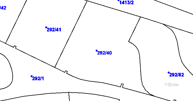 Parcela st. 292/40 v KÚ Černý Důl, Katastrální mapa