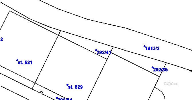 Parcela st. 292/41 v KÚ Černý Důl, Katastrální mapa