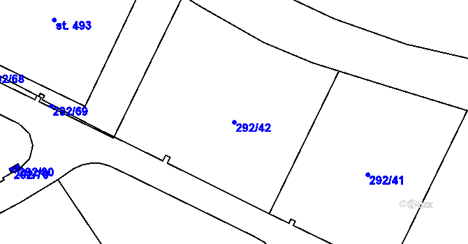Parcela st. 292/42 v KÚ Černý Důl, Katastrální mapa