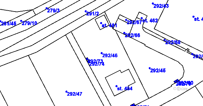 Parcela st. 292/46 v KÚ Černý Důl, Katastrální mapa