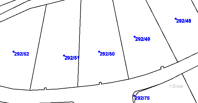 Parcela st. 292/50 v KÚ Černý Důl, Katastrální mapa