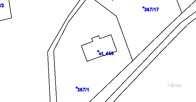 Parcela st. 459 v KÚ Černý Důl, Katastrální mapa