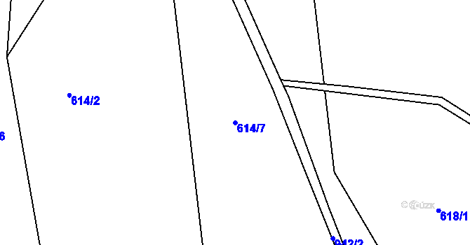 Parcela st. 614/7 v KÚ Černý Důl, Katastrální mapa