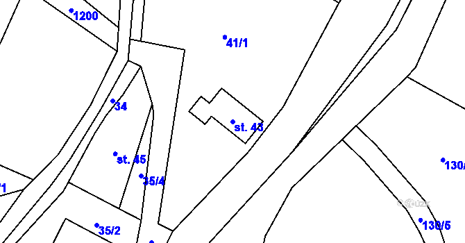 Parcela st. 43 v KÚ Čistá v Krkonoších, Katastrální mapa