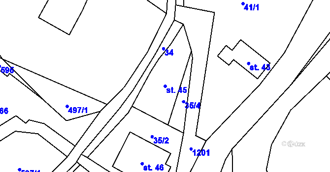 Parcela st. 45 v KÚ Čistá v Krkonoších, Katastrální mapa